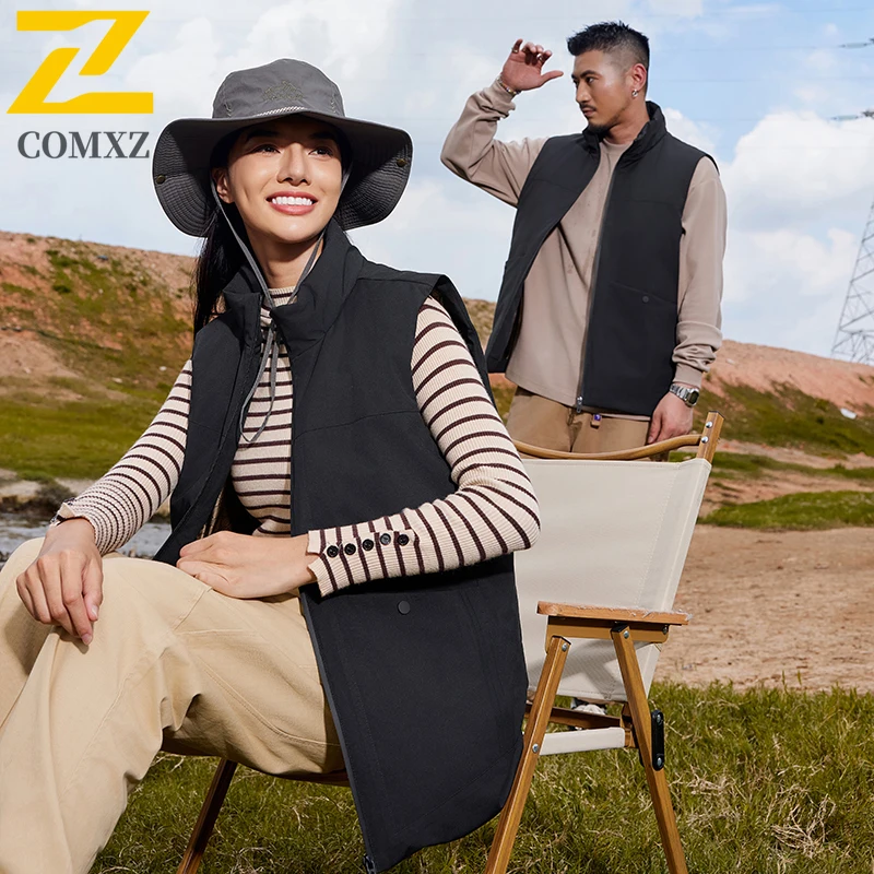 Couple's Down Vest 2025 New Grey Duck Down and Cotton Thick Anti Cold Warm Sleeveless Jacket Outdoor Leisure Camping Hiking Vest