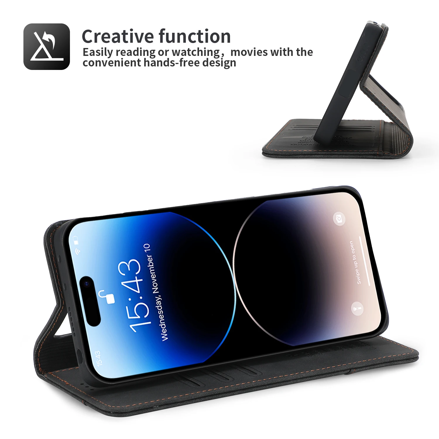 Business Leather Case for iPhone 16 15 14 13 12 11 Pro Max 16E XR XS X 8 7 Plus SE Magnetic Flip Wallet Card Slot Phone Cover