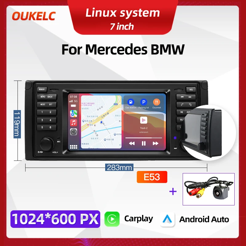 Voor BMW 3 Serie E39 E38 X5 E53 M5 1995-2003 Draadloze Carplay Navigatie Speler Android Auto Radio multimedia BT Auto Linux Systeem