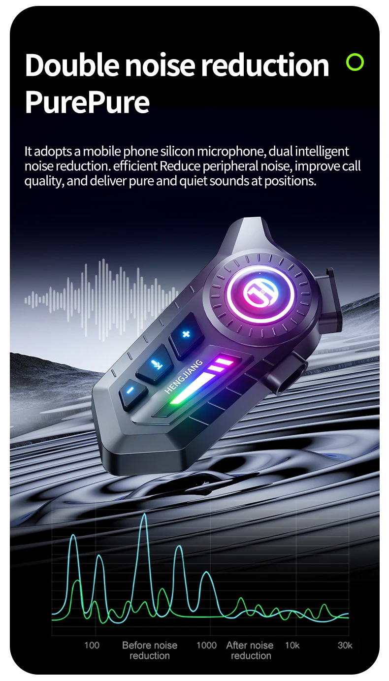 Bluetooth-Motorradhelm-Headset 5.6, kabellos, IPX6, wasserdicht, Geräuschunterdrückung, 1000 mAh, lange Standby-Zeit, Freisprecheinrichtung – Detail 5