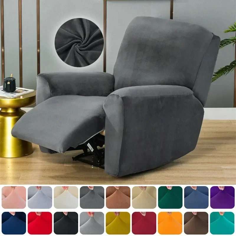 1Seat Velvet Recliner Sofa Cover Elastic Stretch Reclining Armchair Slipcover Soft Anti-slip  Relax Couch Cover 1 Place