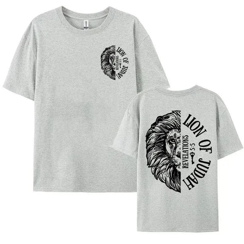 Lion of Judah Catholic Tshirt Jesus Loves You T Shirt Aesthetic Christian Apparel T-shirt Men Women Gothic 100% Cotton Tees Tops