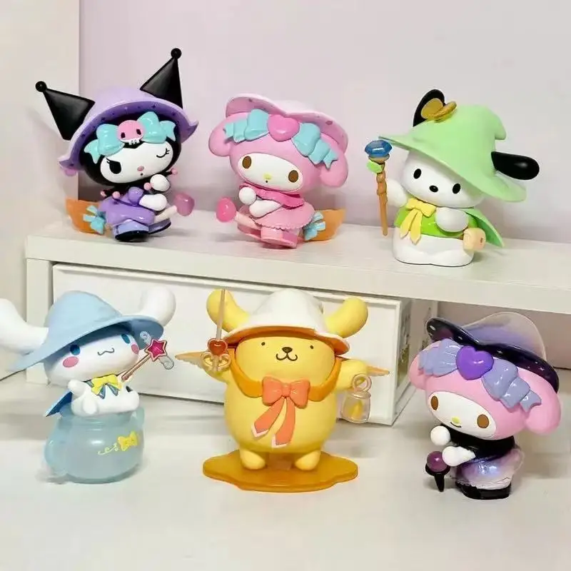 6Pcs Sanrio Anime Figures Kawaii Kuromi Cinnamoroll My Melody Action Figure Dolls Toys Girl Fans Gift