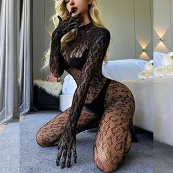 Women's Sexy Summer Exotic Apparelt Costumes Sexy Body Stocking Leopard Party Leisure Time High Collar Body Suit Bodysuit