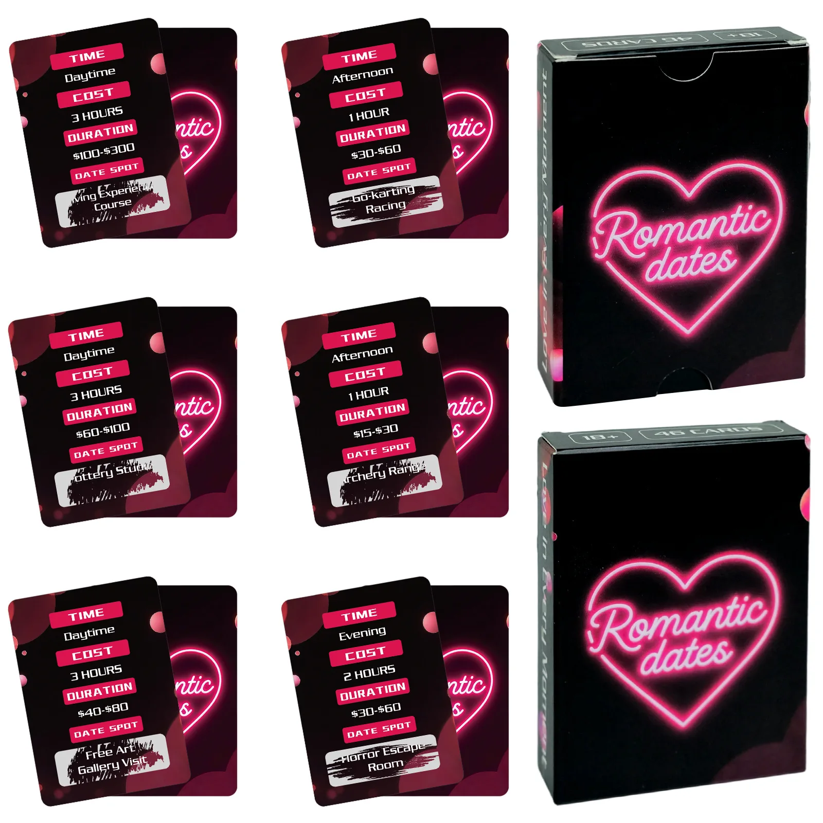 46Pcs Couple Scratch Off Game Cards Romantic Date Night Activity Cards Funny Husband Wife Interactive Game Prop