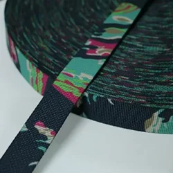 50 Meters 2.5cm Width Miami Tiger Stripe Camouflage Webbing Non-elastic Edging Strap Knapsack Belt DIY