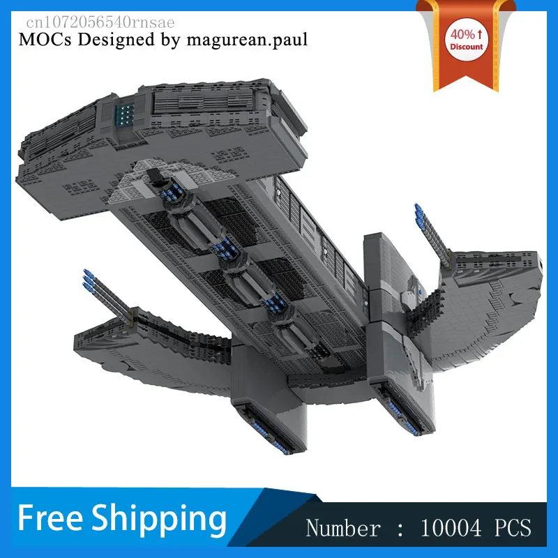 MOC Building Blocks Spaceship Mothership Battleship DIY Bricks Modular Model Assemble Toys Christmas Gift Birthday Presents