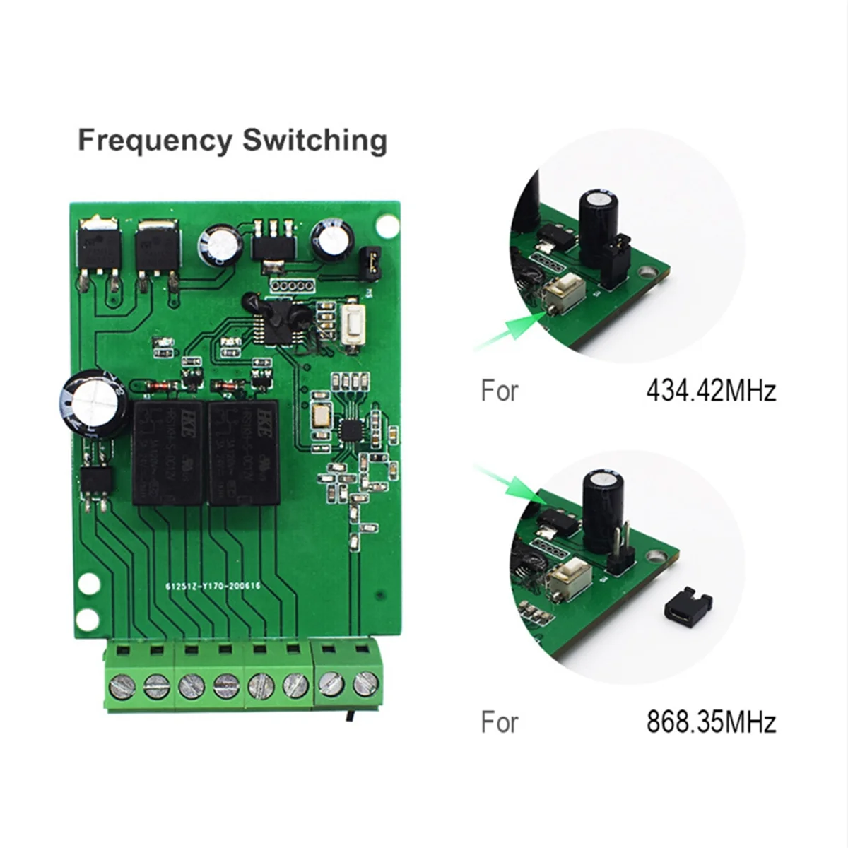 Receptor de 2 canales para SOMMER 4020 4025 4026 4031 4035 TX03 868mhz 434mhz Control remoto interruptor controlador de apertura de puerta de garaje