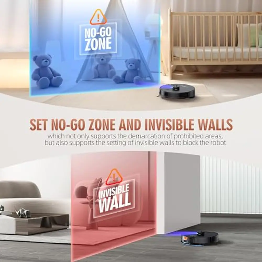 3-in-1 Robot aspirapolvere autosvuotante Combo Navigazione LiDAR Aspirazione 4500Pa Alexa Assistente Google 60 giorni Pulizia a mani libere 6