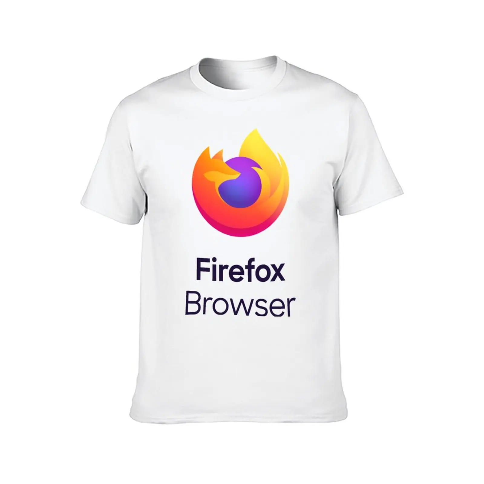 تي شيرت Firefox (الشعار الجديد) للرجال، تي شيرت أبيض للرجال، تي شيرت رجالي
