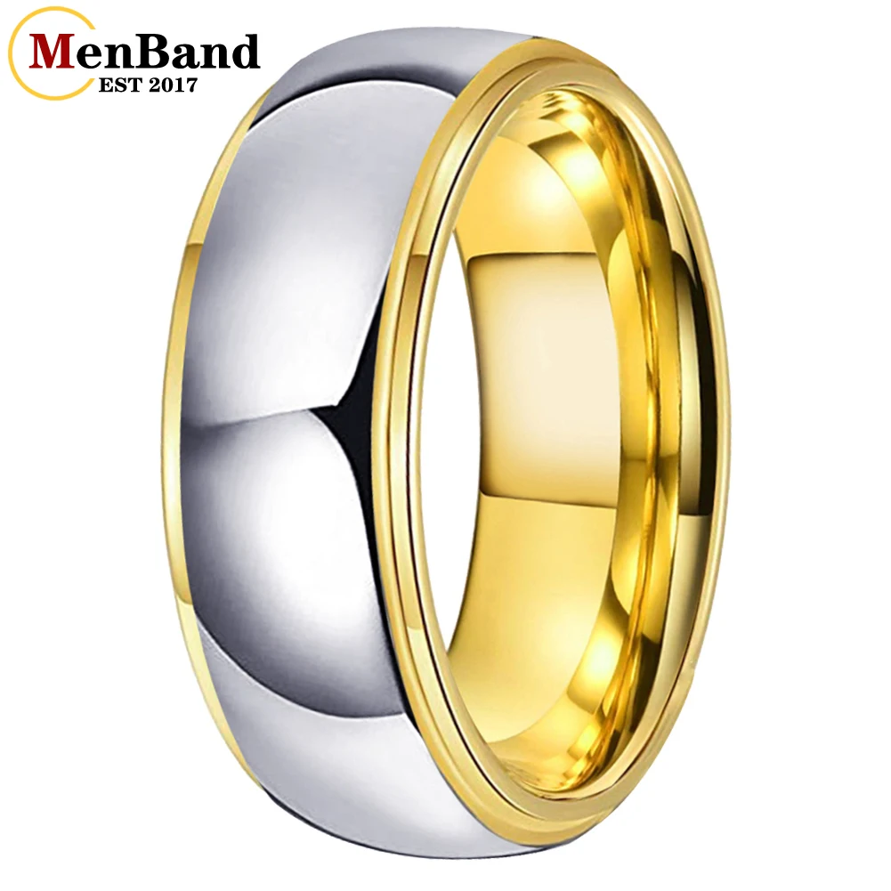 

MenBand Fashion 6/8mm Men Women Tungsten Carbide Wedding Band Ring Stepped Shiny Polished Finish Comfort Fit Size 5-15