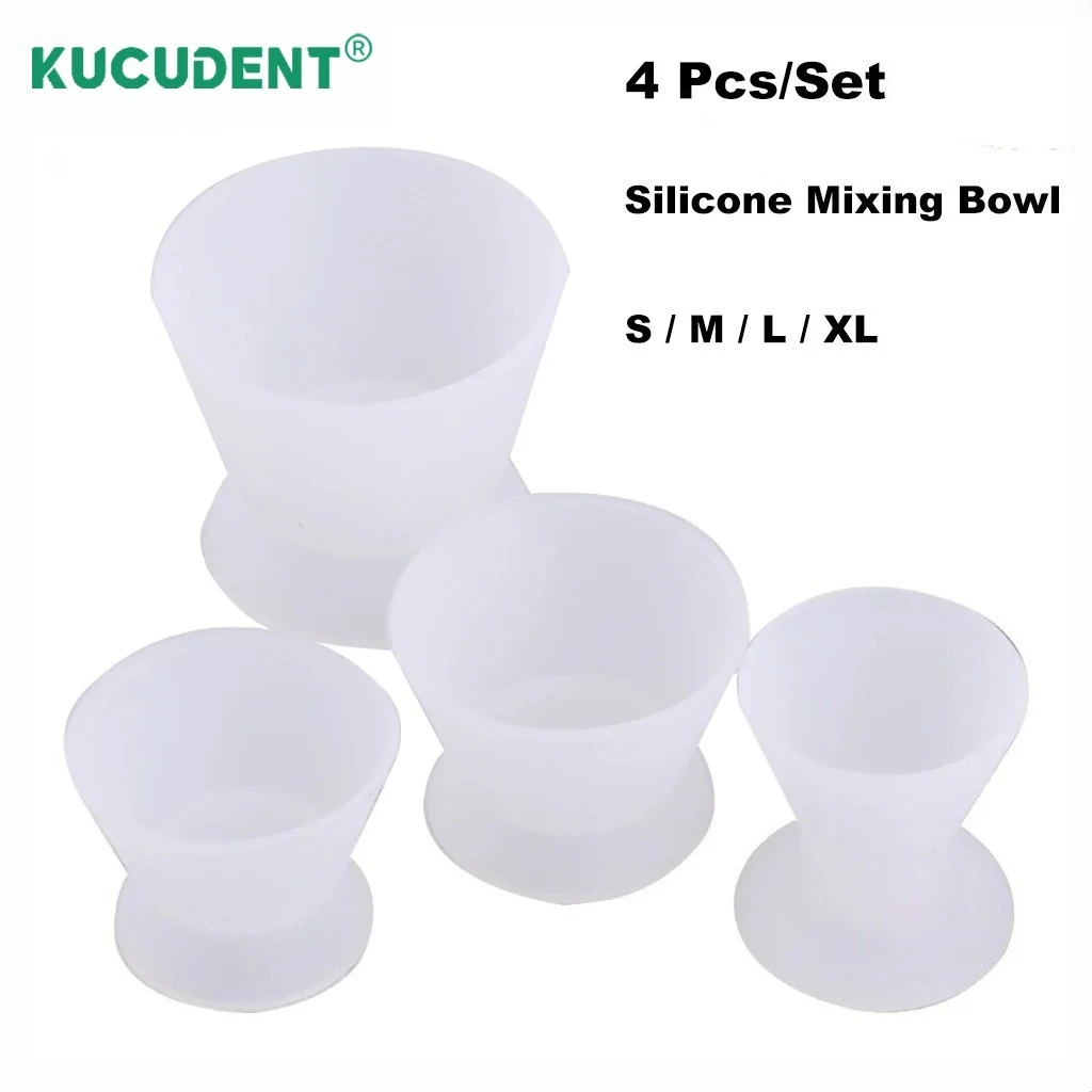 4Pcs/Set Dental Silicone Cup Flexible Self Solidifying Mixing Rubber Bowl Dentistry Lab Clean Dishes Teeth Whitening Tools