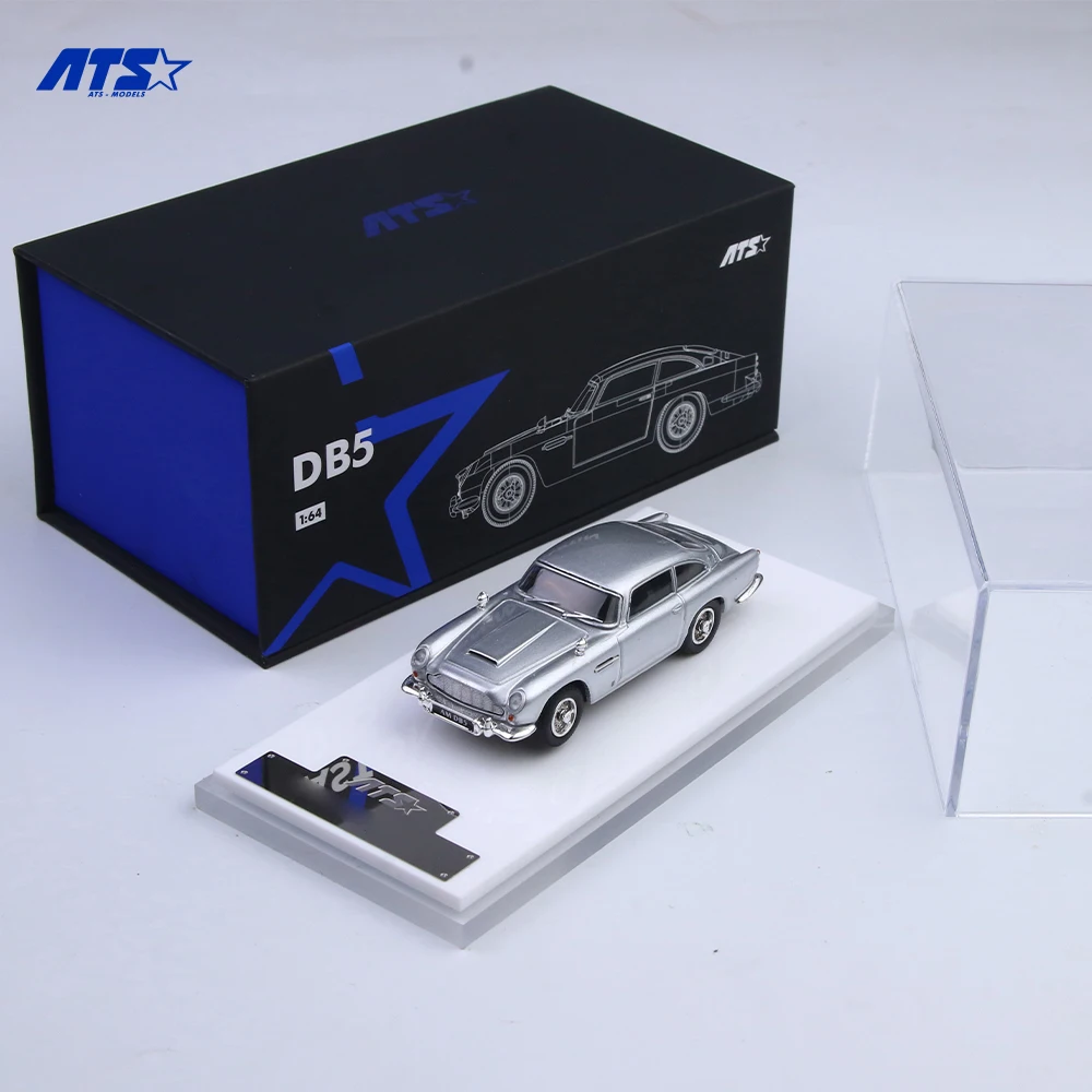 

* Предварительный заказ *ATS 1:64 DB5 - Серебристо-синий/белый Маломасштабная имитационная модель автомобиля из сплава для коллекции, дисплея, подарка