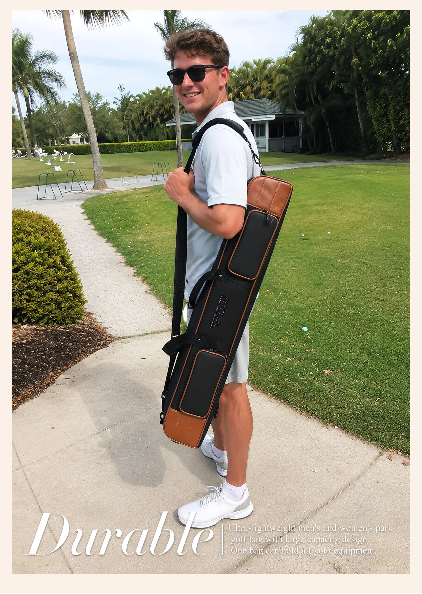 PGM Park Golfbag für Männer und Frauen, Große Kapazität, Ultraleicht, Schlägertasche, Anti-Spritzschutz QIAB039 – Detail 6