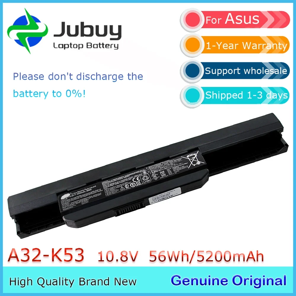 

Original 10.8V 5200mAh A32-K53 Notebook Battery for Asus A43SV K43S A53 K53B K53E K53SJ K53SD K53U K54LY