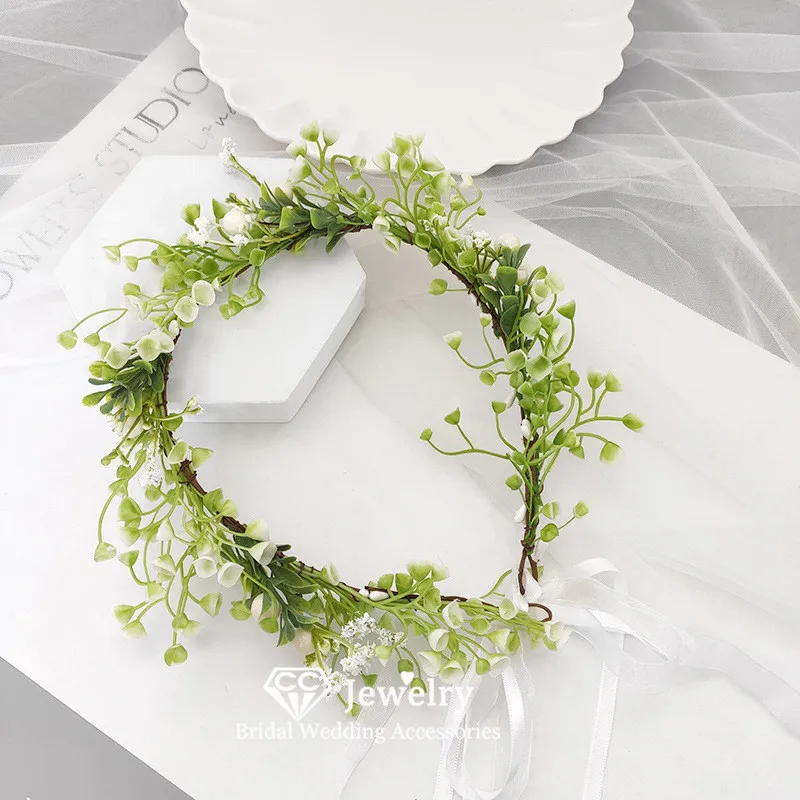 CC Leaf Hairbands for Women Wedding Hair Accessories Bridal Headdress Engagement Hairwear Forest Style Wreath Headpiece 3120