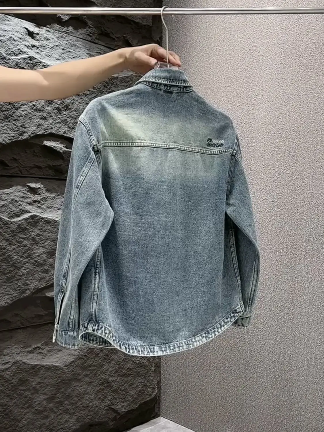 Shirt Denim Wash Men's Coat Lapel Jacket American Retro Casual Versatile Top