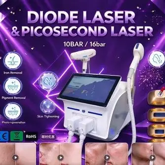 Soprano Titanium Ice Platinum 6000W Diode Laser 2in1 System Painless Hair Removal with 6 Wavelengths 755/808/810/830/940/1064nm