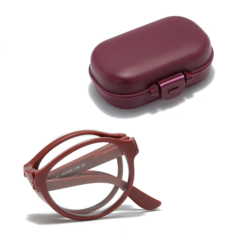 

Portable Folding Reading Glasses with Case Anti Blue Light Blocking Unisex Presbyopic Eyeglasses for Woman and Man Eyewear Frame
