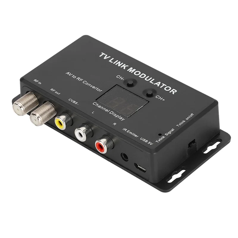 A29F-TM70 UHF TV LINK Modulador AV a RF Convertidor Extensor IR con pantalla de canal USB 5V
