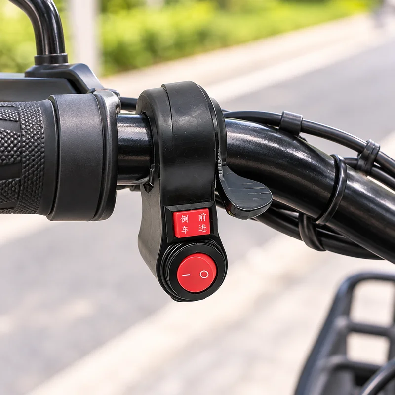 1 Piece E-Bike Scooter Accessories, No Display Thumb Switch With Reverse Function, Electric Bicycle Adjustment Handlebar Control