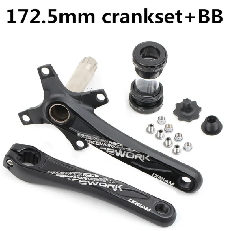 Mountain bike hollow integrated tooth disc crank 104bcd middle shaft set aluminum alloy 170mm 172mm 175mm Bottom bracket BB