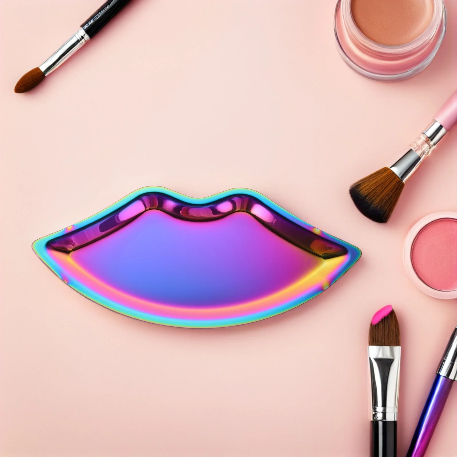 

Lip-Shaped Jewelry Tray Metal Organizer Dish Decorative Vanity Holder For Rings Necklaces Earrings Storage Stainless