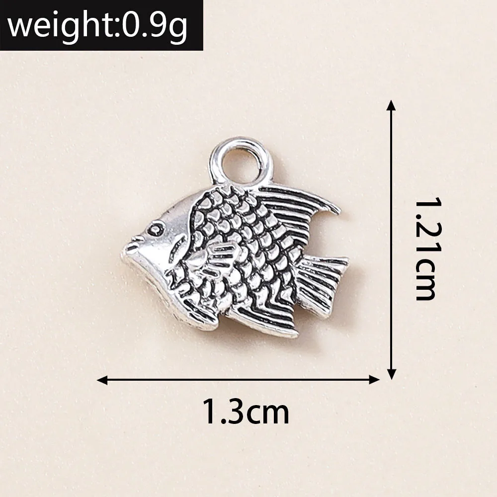Leslie 10 Stück silberfarbene Metall-Tier-Anhänger, Legierung, Eule, Hund, Spinne, Elefant, Charms, DIY-Schmuckherstellung, Halsketten, Armband, Basteln – Detail 26