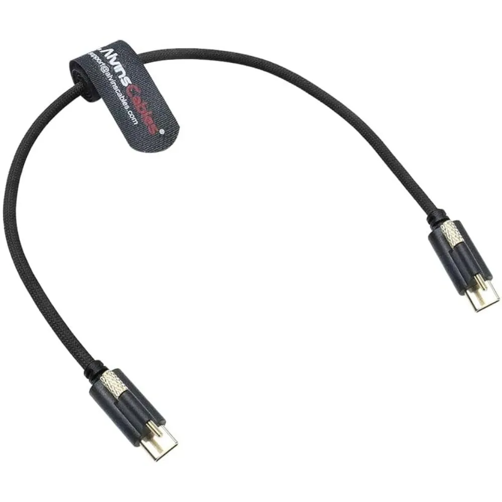 

Alvin's Cables Ultra-Flexible Locking USB-C to USB-C Power Cable for Blackmagic Pyxis Monitor, URSA Cine EVF, USB-C 3.2 12in