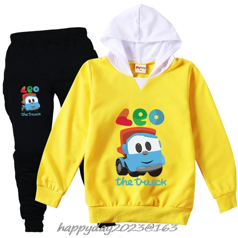 Brand Teen Kids Clothes Baby Boys Leo The Truck Tv Show Tracksuit Tops Pants 2PCS Children Boy Spring Cotton Print Outfits Set