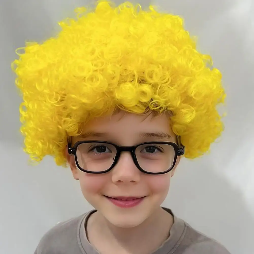 Kids Cosplay Wig Universal Cosplay Wig Colorful Clown Cosplay Wig for Kids Afro Curly Halloween Costume Synthetic for Boys Girls