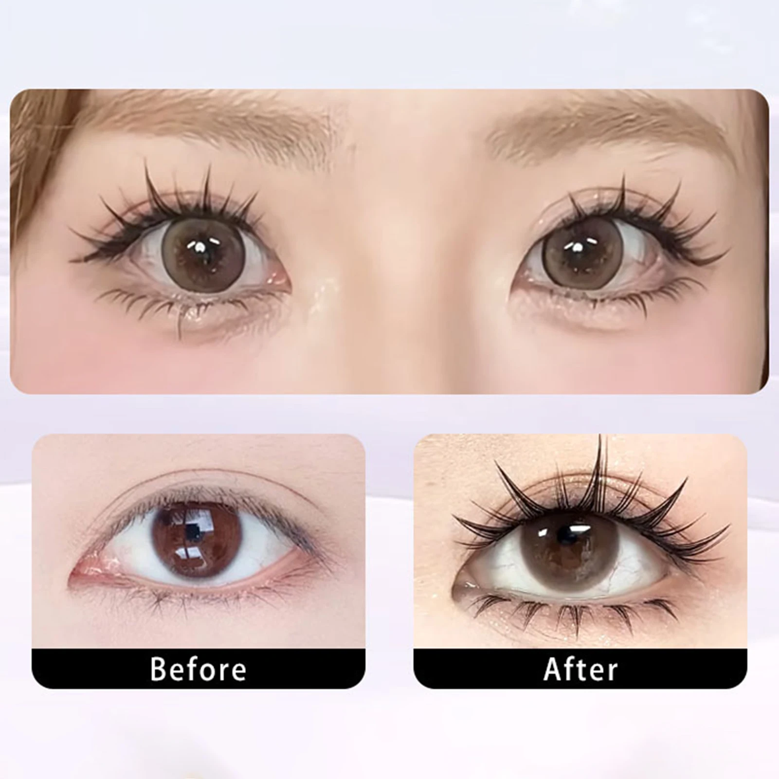 Cils féeriques coniques sans colle, Segments papillon flottants naturels, extensions de cils Manga, grappe individuelle, faux cils