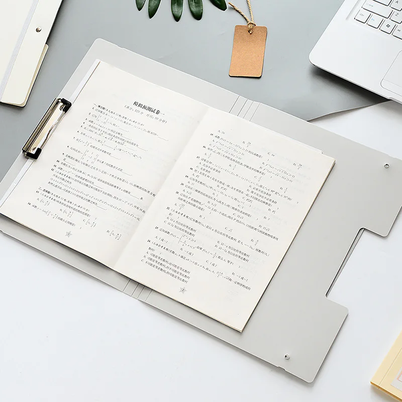 Creative 4 Color Stationery A4 PP File Folder Metal Paper Clip Student Clipboard Elastic Binding Expanding A3 Display Book Board