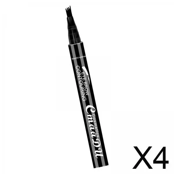 4 Fork Tip Eyebrow Pen Long Lasting Microblading Liquid Brow Tint Waterproof Makeup for Defined Eyebrows