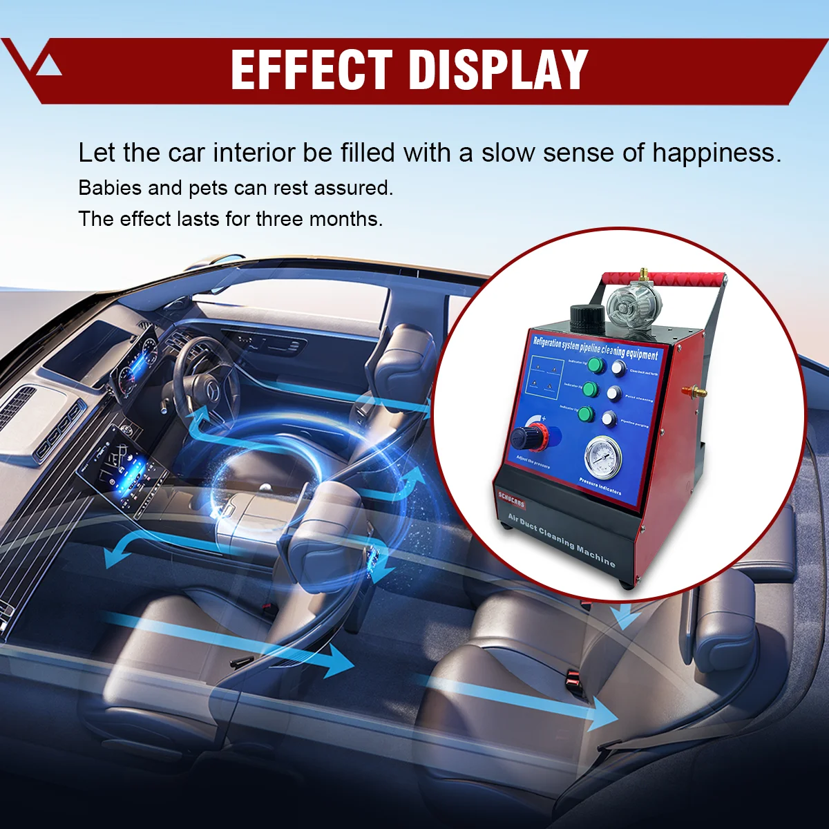 

S-102 12V Automotive Air Conditioning Pipe Cleaning Machine, with 108 Adapters Compatible with Most Vehicle Model
