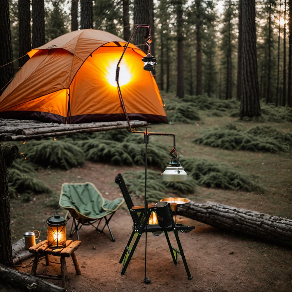 

Съемная напольная подставка для уличного кемпингового фонаря с сумкой для хранения, портативный крючок-держатель для фонаря, кронштейн-подставка для уличной лампы