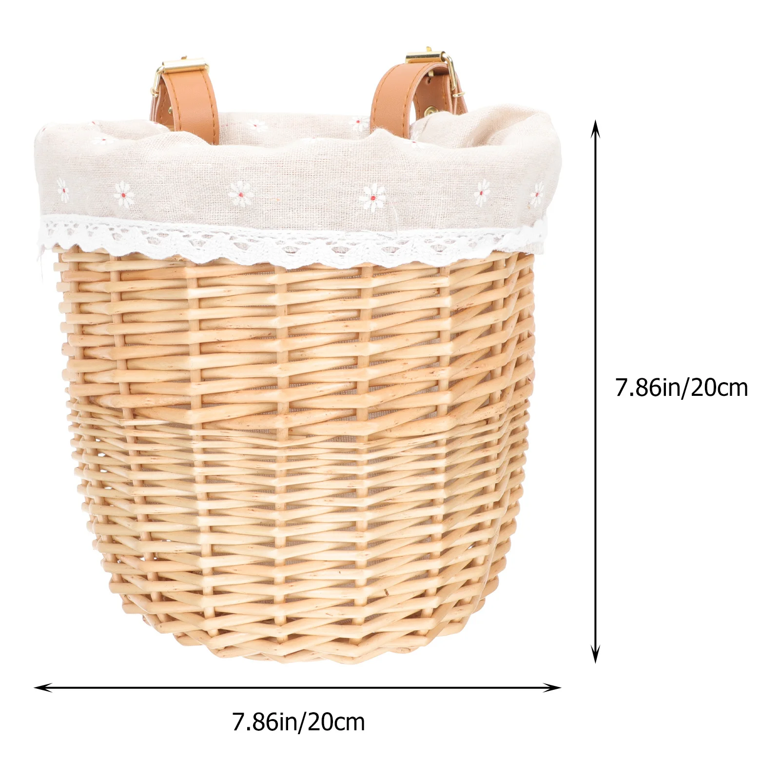Decorative Retro Bike Basket High-Grade Rattan Woven Multi-Function Dog Carrying Basket Easy Install Remove Wonderful Riding