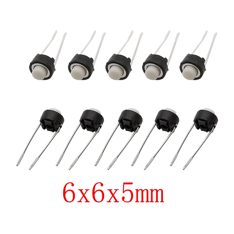 6x6x5mm 2 Pin Tact Switch Mini Micro Momentary Tactile Tact Push Button Switche Button Round Keys 6*6*5mm