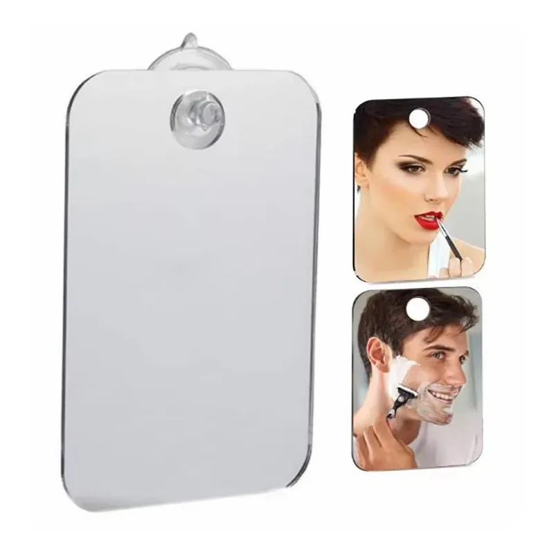 Acrylic Anti Fog Mirror Shower Shaving Fogless Mirror Washroom Unbreakable Portable Travel Shaving Bathroom Accessories Tools