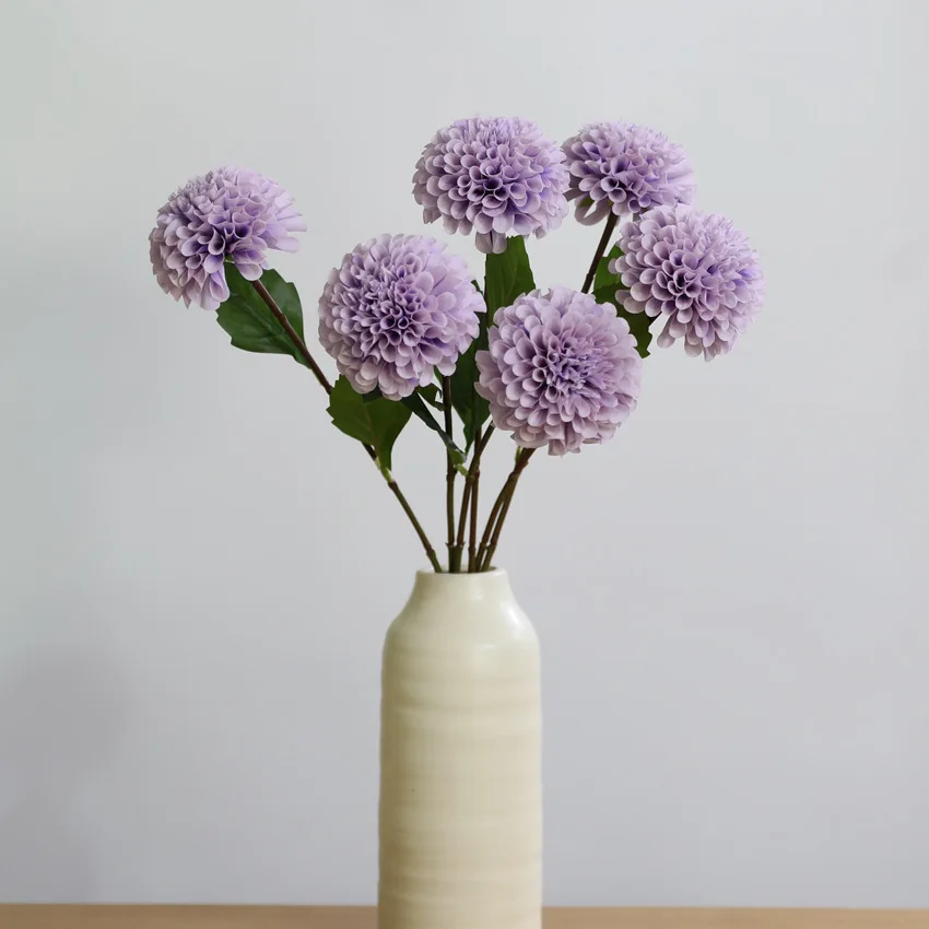 4 Stück Künstliche Seiden-Dahlien für Heimdekoration, Hochzeits-Blumenarrangements, Party, Kunstblumen, Dahlien-Brautstrauß – Detail 7