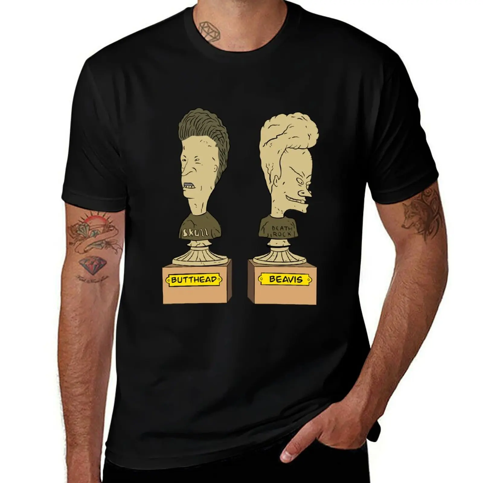 Butthead beavis Stone Statues T-Shirt Work Basic Short Sleeve Top T-Shirt