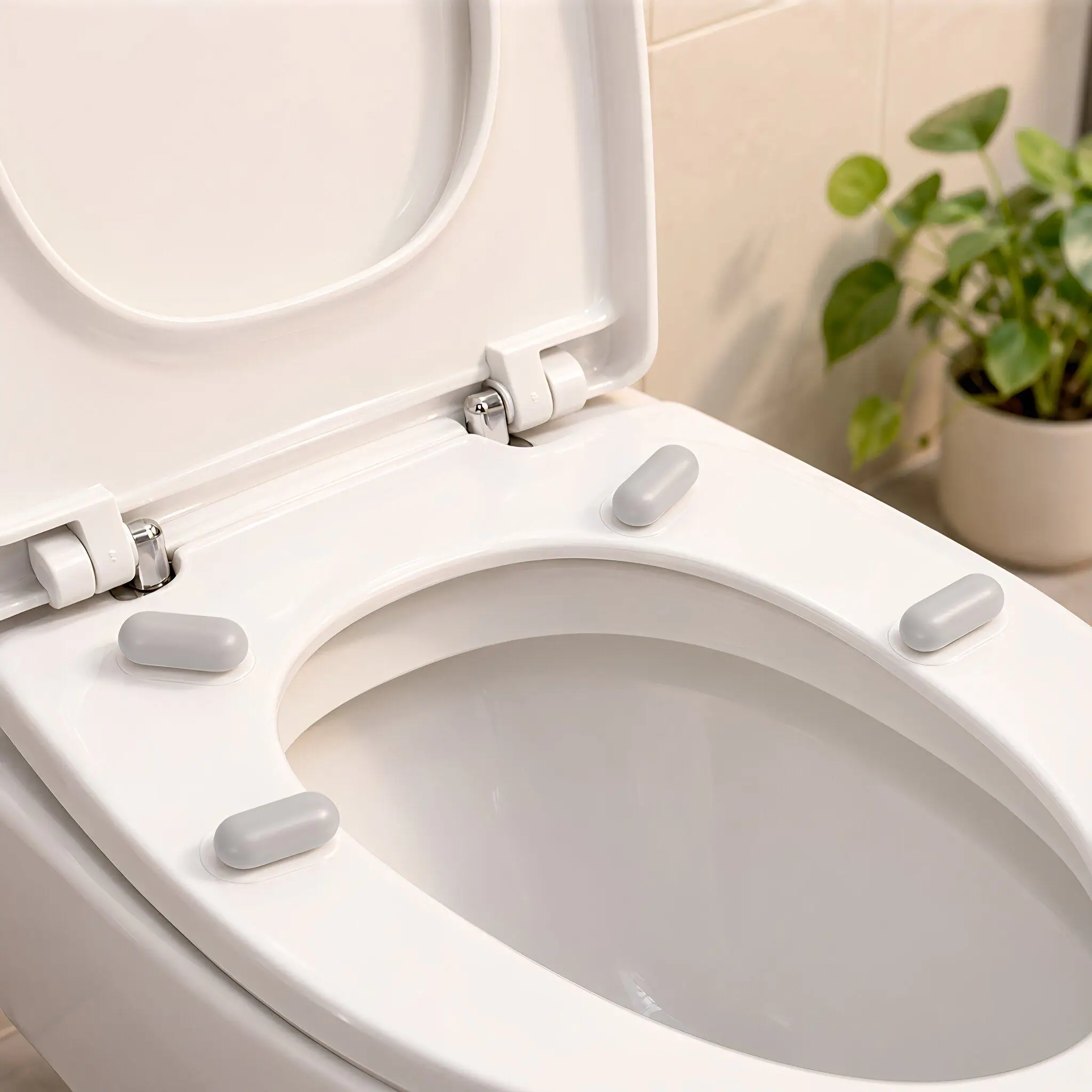 10Pcs Universal Toilet Seat Gasket Bumper Cushioning Pad Self-Adhesive Anti-Slip for Bidet Gap Fix Noise Reduction Durability