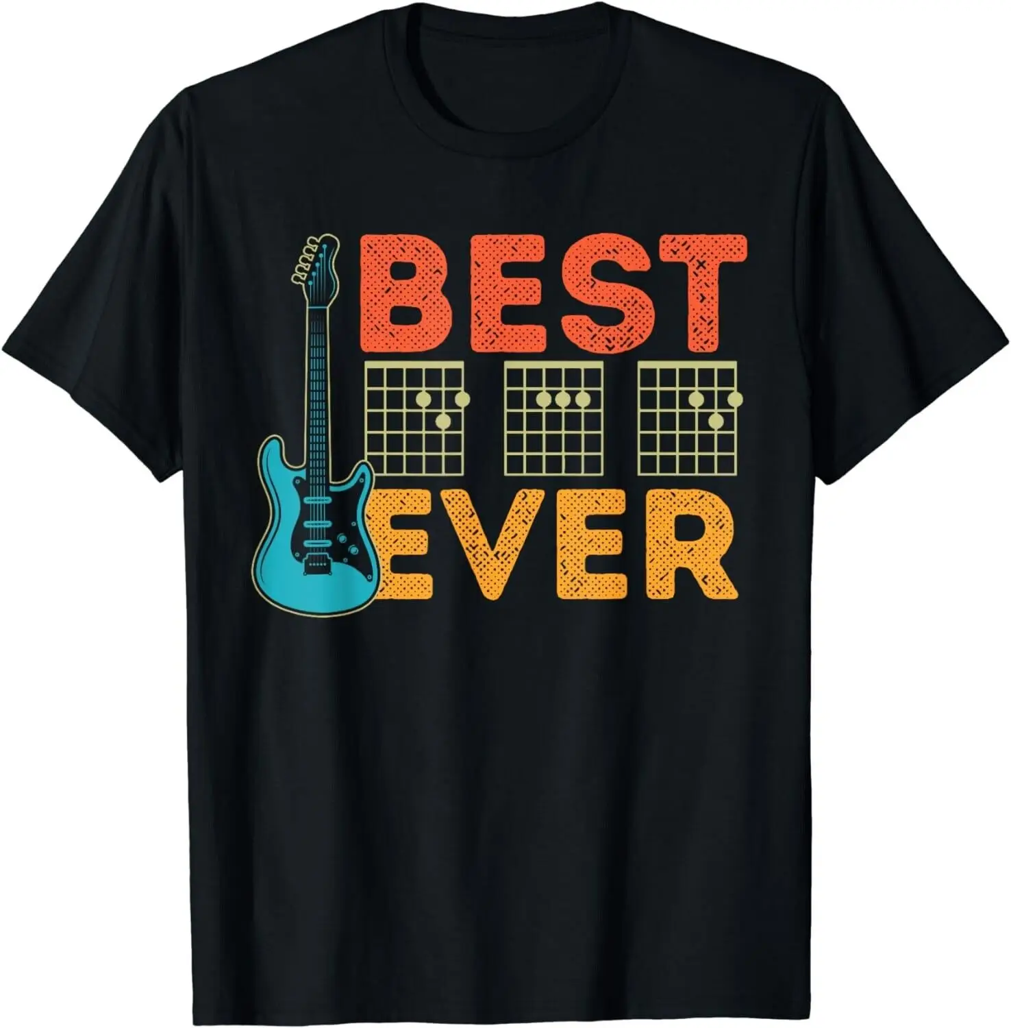 Best Dad Ever D A D Chord Guitar Guitarist Father Vintage Gift Unisex T-Shirt