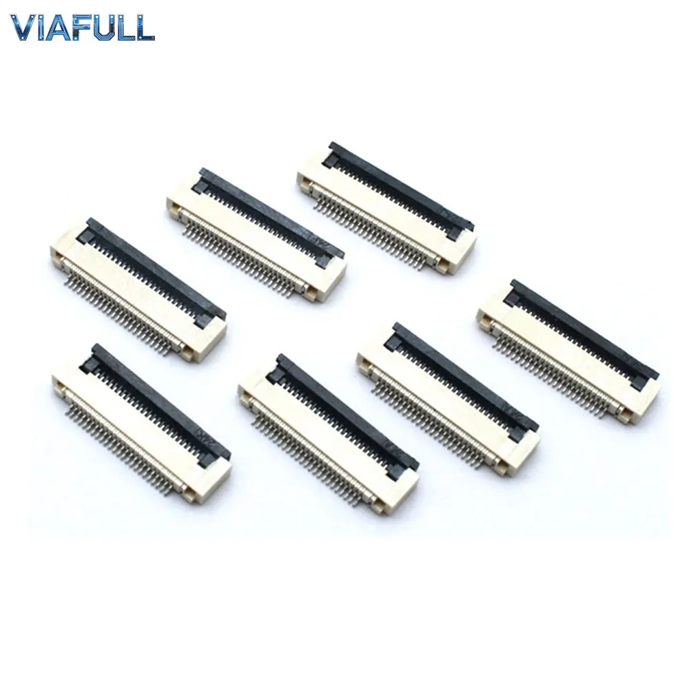 FPC/FFC Connector 0.5mm Pitch Flip Cover Bottom Contact 4-60P SMD Horizontal Flexible Flat Cable Socket H2.0mm 50V 0.5A for LCD