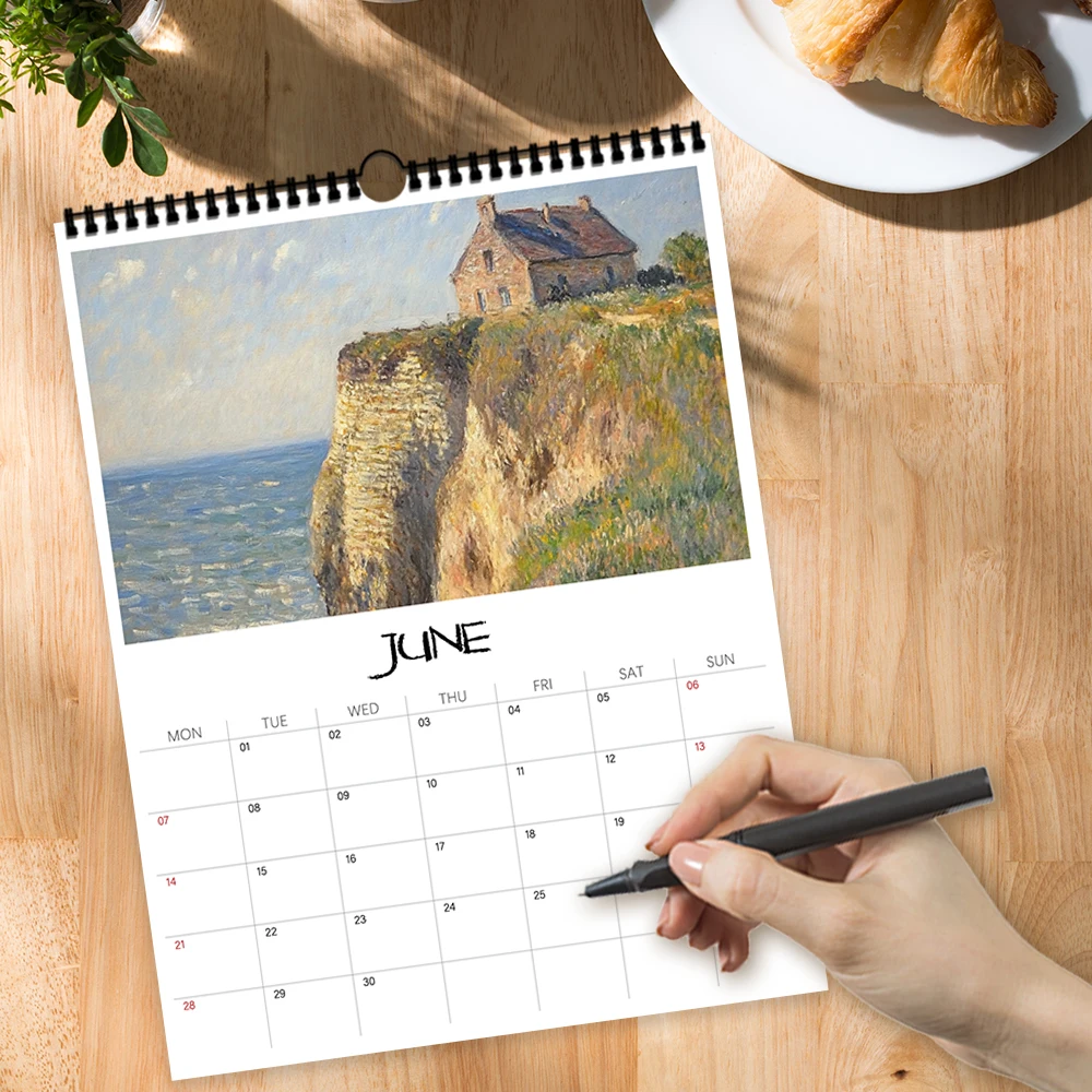 1 قطعة 2026 تقويم الحائط ، سلسلة شفاء اللوحة الزيتية مونيه ، 12 تصميمًا جميلًا ، هدية مثالية لأعياد الميلاد وعيد الميلاد ورأس السنة الجديدة #5