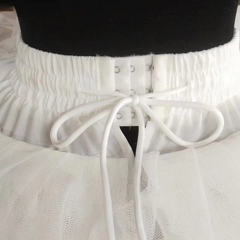 White Tulle 7 Hoops 3 Layers Petticoats for Wedding Dress Plus Size Fluffy Ball Gown Underskirt Crinoline Pettycoat Hoop Skirt