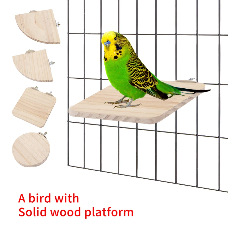 1Pc Pet Bird Parrot Wood Platform Stand Rack Toy Hamster Branch Toys 4 Sizes Station The Hamster Parrot Stands On The Board