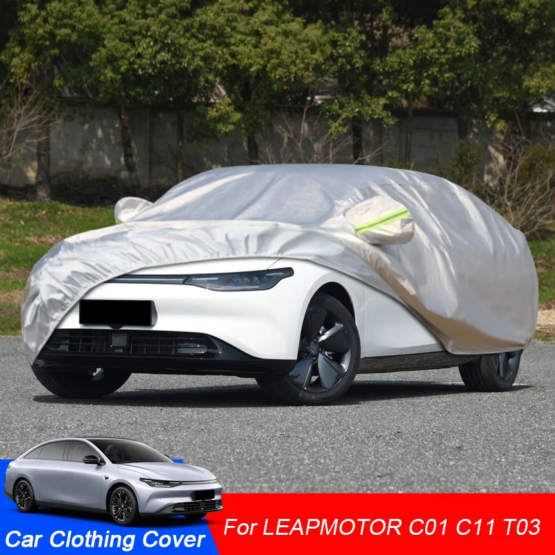 Car Cover Rain Frost Snow Dust Waterproof Protection Anti-UV Cover External Auto Accessories For LEAPMOTOR C01 C11 T03 2022 2023