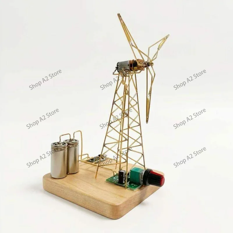 Wind car light DIY industrial wind table top rotatable tower creative light drawing table ornament