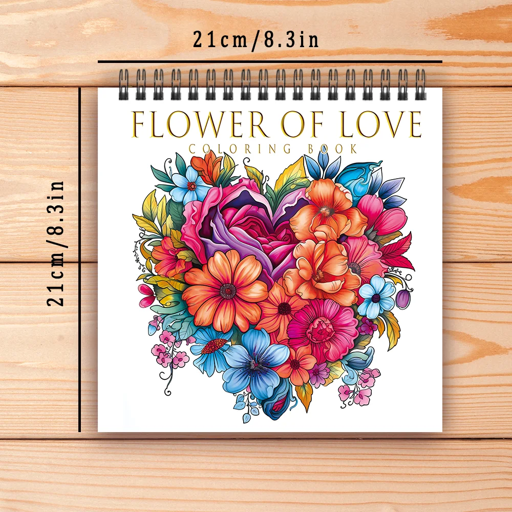 Malbuch für Erwachsene – 30 Blatt, Spiralbindung, speziell für Frauen, 21 x 21 cm, Zeichenbuch, Geburtstagsgeschenk, Geschenk für Feiertagspartys. – Detail 16